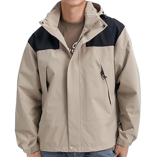 Oanviso Regenjacke für Herren Mäntel Leicht Wasserdicht Jackets mit Kapuze Outdoor Parka Atmungsaktiv Windjacke Männer Wanderjacke Herbst Mode Sport Windbreaker Mit Reißverschluss A Khaki XL Oanviso Regenjacke für Herren Mäntel Leicht Wasserdicht Jackets mit Kapuze Outdoor Parka Atmungsaktiv Windjacke Männer Wanderjacke Herbst Mode Sport Windbreaker Mit Reißverschluss A Khaki XL von Oanviso