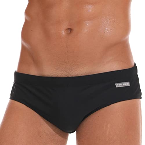 Oanviso Slips Herren Badehosen Druck Unterwäsche Sport Unterhosen Sportslip Schwimmen Brief mit Stretch Atmungsaktive Niedrige Taille Slips Basic Einfarbig Swim Hosen für Männer A 02 S von Oanviso