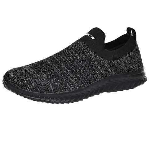 Oanviso Sneakers Herren Damen Sportschuhe Fitness Sporthalle Turnschuhe Slip On Joggingschuhe Leichte Atmungsaktiv Sportschuhe Walkingschuhe Straßenlaufschuhe A Schwarz Grau 39 EU von Oanviso