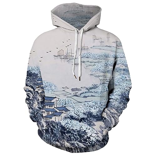 Oanviso Techwear Japanischer Harajuku Damen Kapuzenpullover Mode Hoodie Pullover Bedruckter Hip Hop Teenager Streetwear Hoodie Sweatshirt mit Kapuze Große Größe A 3 XL von Oanviso