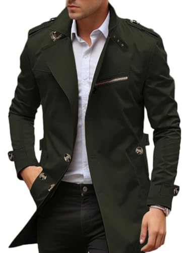 Oanviso Trenchcoat Herren Lang Wintermantel Business Einfarbiger Steppjacke Windbreaker Mode Umlegekragen Langarm Übergangsjacke Vintage Freizeitjacke Reverskragen A Armeegrün M Oanviso Trenchcoat Herren Lang Wintermantel Business Einfarbiger Steppjacke Windbreaker Mode Umlegekragen Langarm Übergangsjacke Vintage Freizeitjacke Reverskragen A Armeegrün M von Oanviso