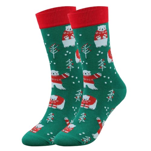Oanviso Weihnachtssocken Cartoon Socken Unisex Weihnachtenstrümpfe Fun-Socks Atmungsaktiv Weihnachten Baumwolle Socken Große Größe Christmas Socks für Herren A 05 von Oanviso