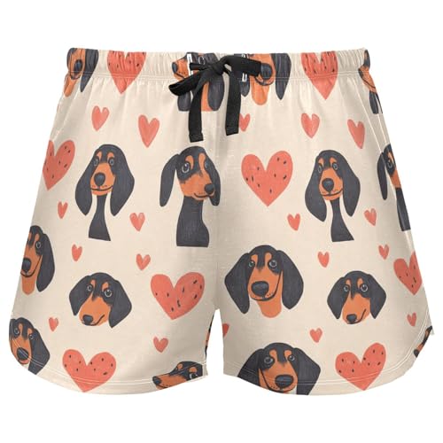 Oarencol Pyjama-Shorts für Damen, Dackel, Herzen, Nachtwäsche, Lounge-Schlafhose mit Taschen, S-XXL, multi, M Oarencol Pyjama-Shorts für Damen, Dackel, Herzen, Nachtwäsche, Lounge-Schlafhose mit Taschen, S-XXL, multi, M von Oarencol