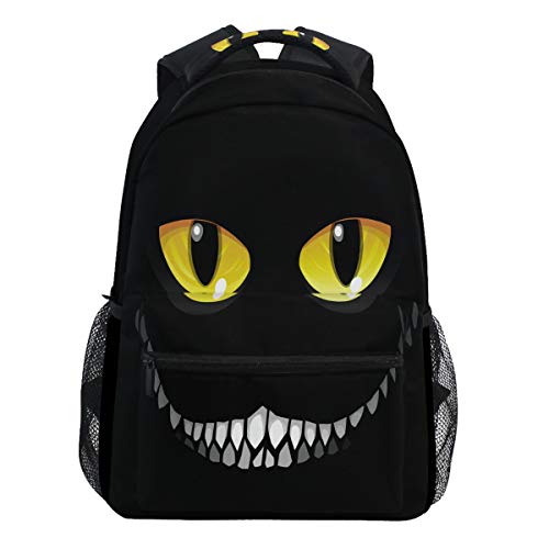 Oarencol Rucksack mit schwarzer Katze und leuchtenden Augen, für Damen, Herren, Mädchen und Jungen von Oarencol