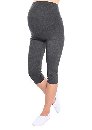 Oasi Mija Gute Qualität Umstandsleggings für Schwangere Capri 3/4 Leggings/Hose 3082 (M, Graphit) von Oasi