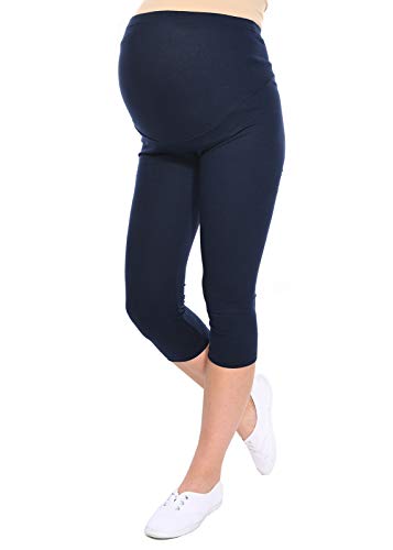 Oasi Mija Gute Qualität Umstandsleggings für Schwangere Capri 3/4 Leggings/Hose 3082 (XL, Marine) von Oasi