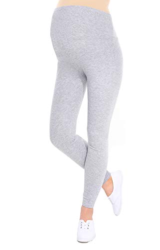 Oasi Mija Gute Qualität Umstandsleggings für Schwangere Lange Leggings/Hose 3085 (M, Melange Grau) von Oasi