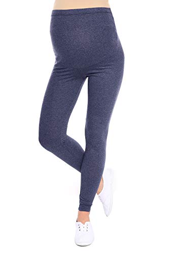 Oasi Mija Gute Qualität Umstandsleggings für Schwangere Lange Leggings/Hose 3085 (S, Melange Blau) von Oasi