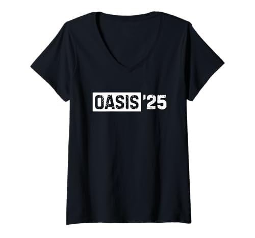 Damen Oasis 2025 Vacation California CA Vintage Retro Souvenirs T-Shirt mit V-Ausschnitt Damen Oasis 2025 Vacation California CA Vintage Retro Souvenirs T-Shirt mit V-Ausschnitt von Oasis 25 CA T Shirts for Men Women Text