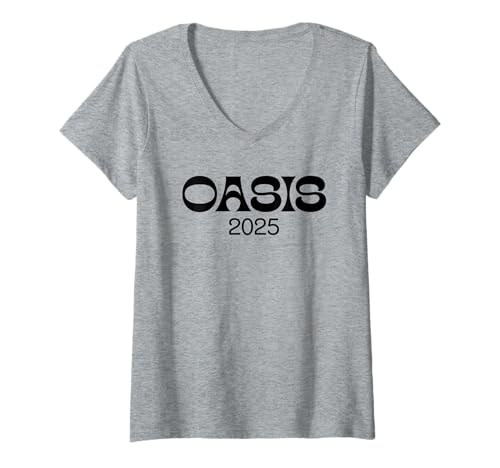 Damen Oasis 2025 Vacation California CA Vintage Retro Souvenirs T-Shirt mit V-Ausschnitt Damen Oasis 2025 Vacation California CA Vintage Retro Souvenirs T-Shirt mit V-Ausschnitt von Oasis Retro 2025 White Text T Shirts for Men Women