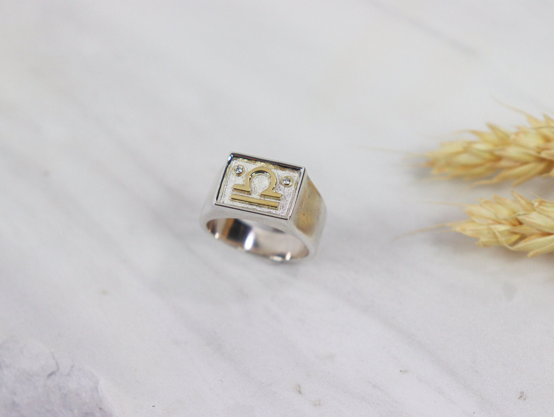 sternzeichen Diamant Ring, Benutzerdefinierte Schmuck, Silber Und Gold Konstellation Ring von OathjewelsCreations