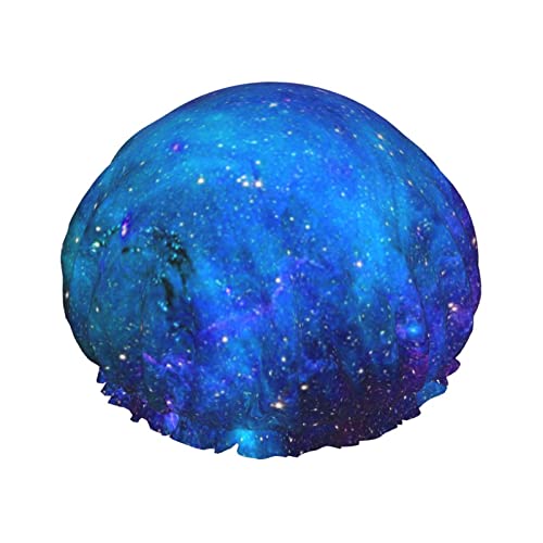 Galaxy-Duschhaube, wiederverwendbare Duschhaube für Damen, doppellagig, wasserdicht, für alle Haarlängen von ObabO