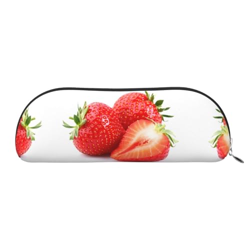 ObabO Dreidimensionale Stifttasche aus Leder mit Reißverschluss, großes Fassungsvermögen, Haltbarkeit und einfachen Transport, Fresh Strawberry, Einheitsgröße, Kulturbeutel von ObabO