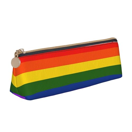 ObabO Dreidimensionale Stifttasche mit Blumenmuster, Leder, mit großem Fassungsvermögen, Haltbarkeit und einfachem Transport, Regenbogenflagge, Einheitsgröße, Kulturbeutel von ObabO