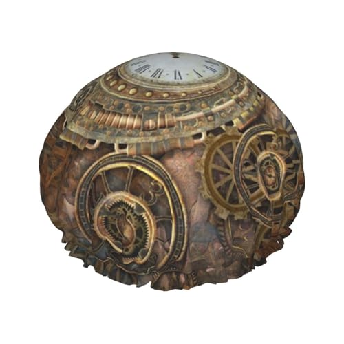 Steampunk-Duschhaube, wiederverwendbare Duschhaube für Damen, doppellagig, wasserdicht, für alle Haarlängen von ObabO