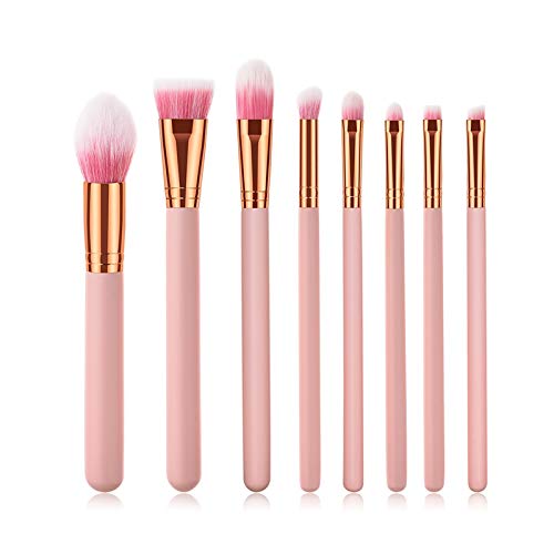 Obahdirry Make-up-Pinsel-Set, natürliches Haar, professionelle Grundierung, Puder, Rouge, Lidschatten, Augenbrauen, Mischpinsel, 8 Stück von Obahdirry