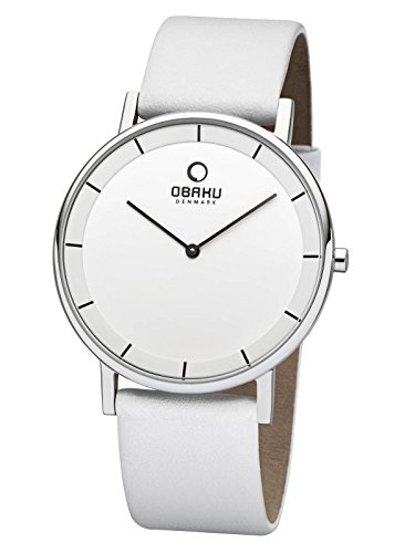 Obaku Denmark Flache Herrenuhr mit Lederband 40 MM V143XCWRW von Obaku