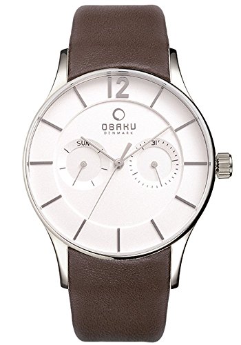 Obaku Denmark Herrenuhr mit Lederband Edelstahl 38 MM Datum Wochentag Day Date V175GMCIRN Obaku Denmark Herrenuhr mit Lederband Edelstahl 38 MM Datum Wochentag Day Date V175GMCIRN von Obaku