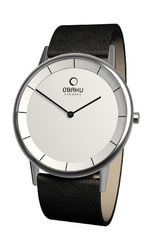 Obaku Harmony Herren-Armbanduhr XL Analog Quarz Leder 28-V143GCIRB von Obaku