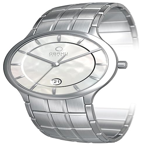 Obaku Unisex Analog Automatik Uhr mit Edelstahl Armband V101LCWSC-S von Obaku