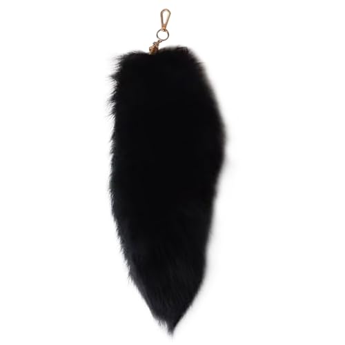 Obelunrp Fox Tail Keychain, 15,7-Zoll-Kunstpelz-Fuchs-Schwanzschlüssel, flauschiger Therian Tails Handtasche Anhänger, Wolf-Schwanz-Hangcharm für Handtaschen-Rucksack (Tail-4) von Obelunrp