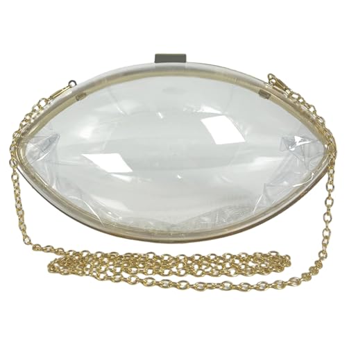 Obelunrp Fußball -Geldbörse Acrylcle Clear Football -Geldbörse mit Goldener Kette einzigartiger Ballform für Frauen Spieltag, Clear Acryl, Geldbörsen für Frauen von Obelunrp