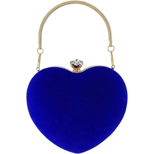 Obelunrp Herzbalken für Frauen mit Kristall auf Top 7x7x3 Samt -Herzbalken mit abnehmbarer Tasche und Schultergurt exquisite romantische Geldbörsen für Date, Bankett, Valentinstag, Weihnachten von Obelunrp