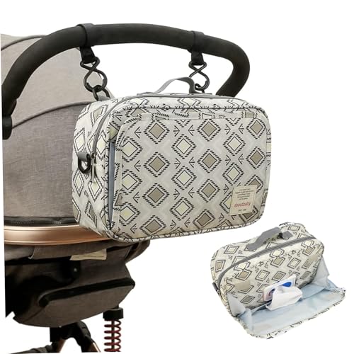 Obelunrp Kinderwagen-Wickelbeutel, 11x4x7,5-Zoll-Mini-Wickeltasche mit Mehrfach-Pockets, wasserdicht von Obelunrp