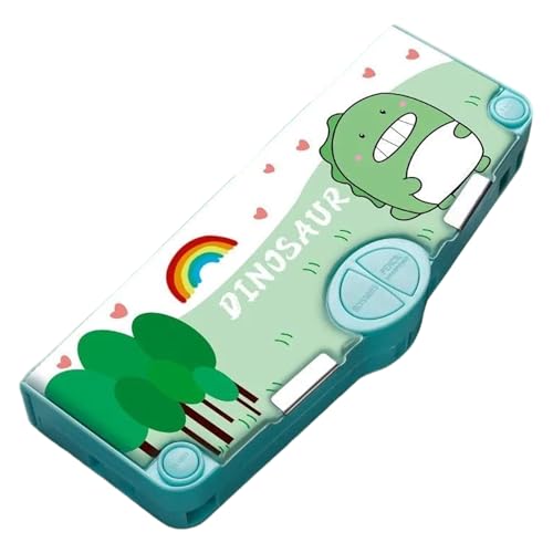 Obelunrp Pop-Out-Bleistiftkoffer Großkapazität Multifunktional niedliche Dinosaurier Bleistifthülle mit Druckknopf-Schärfer Lineal Eraser Band Schere Klassenplan, Halloween Dekorationen von Obelunrp