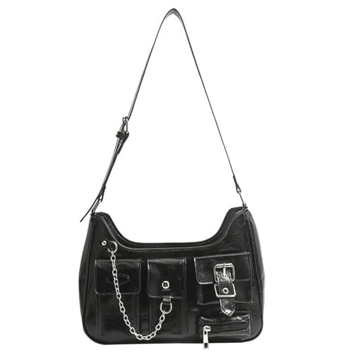 Umhängetasche für Frauen Y2K Leder Schwarze Geldbörse Großkapazität Minimalist Goth Umhängetasche mit mehrpockets weich atmungsaktiv einfach passenden Taschen für Frauen, für Weihnachtsdekoration, We von Obelunrp