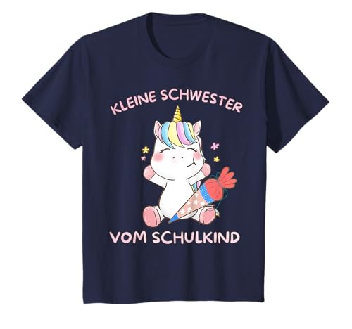 Einhorn Mädchen Einschulung Oberteil Schwester vom Schulkind T-Shirt von Oberteile Einschulung 2024 für Jungen und Mädchen