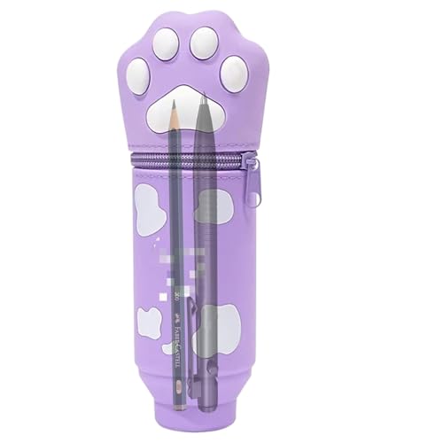 Federmäppchen mit Cartoon-Motiv – Federmäppchen, Cartoon-Design, Schreibwarenetui mit Katzenpfote | Federmäppchen aus Silikon, Schreibwaren-Organizer mit großer Kapazität für Zubehör S, violett, Se Federmäppchen mit Cartoon-Motiv – Federmäppchen, Cartoon-Design, Schreibwarenetui mit Katzenpfote | Federmäppchen aus Silikon, Schreibwaren-Organizer mit großer Kapazität für Zubehör S, violett, Se von Obesntln