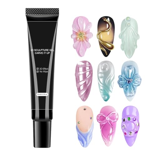 Nagel-Skulptur-Gel – künstlerischer 3D-Gue für Anfänger geeignet | UV-Formel, nicht klebendes dekoratives Gel für die tägliche Hochzeit mit einem eleganten professionellen Salon von R Nagel-Skulptur-Gel – künstlerischer 3D-Gue für Anfänger geeignet | UV-Formel, nicht klebendes dekoratives Gel für die tägliche Hochzeit mit einem eleganten professionellen Salon von R von Obesntln