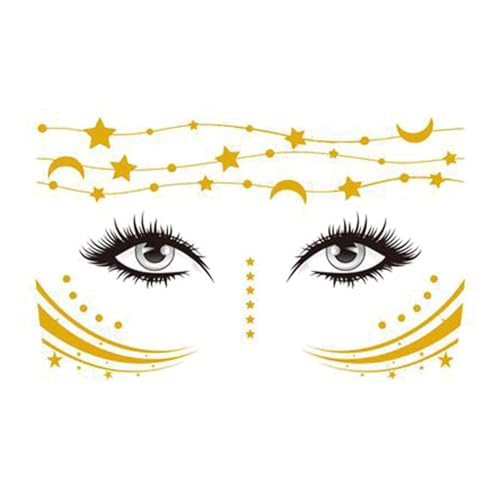 Party-Gesichtsaufkleber – Gesichtsaufkleber für europäische und amerikanische Festivals für elektronische Musik, wasserfeste Heißprägungs-Gesichtstattoo-Aufkleber von Obesntln