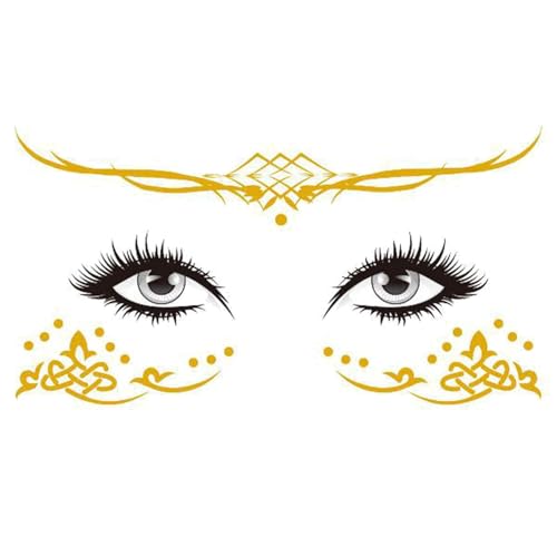 Party-Gesichtsaufkleber – Gesichtsaufkleber für europäische und amerikanische Festivals für elektronische Musik, wasserfeste Heißprägungs-Gesichtstattoo-Aufkleber von Obesntln