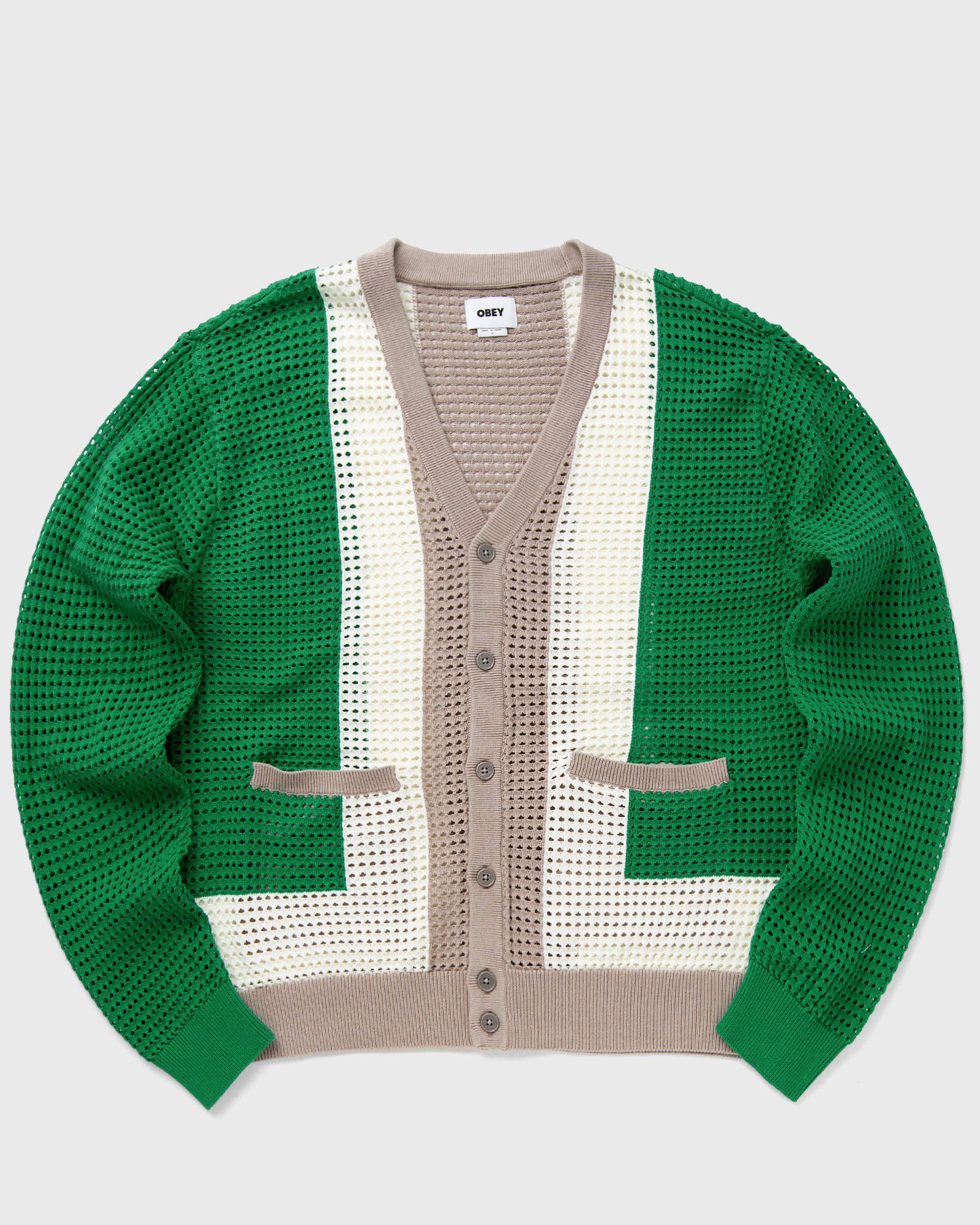 Obey Anderson 60’s cardigan men Zippers & Cardigans green in Größe:L von Obey