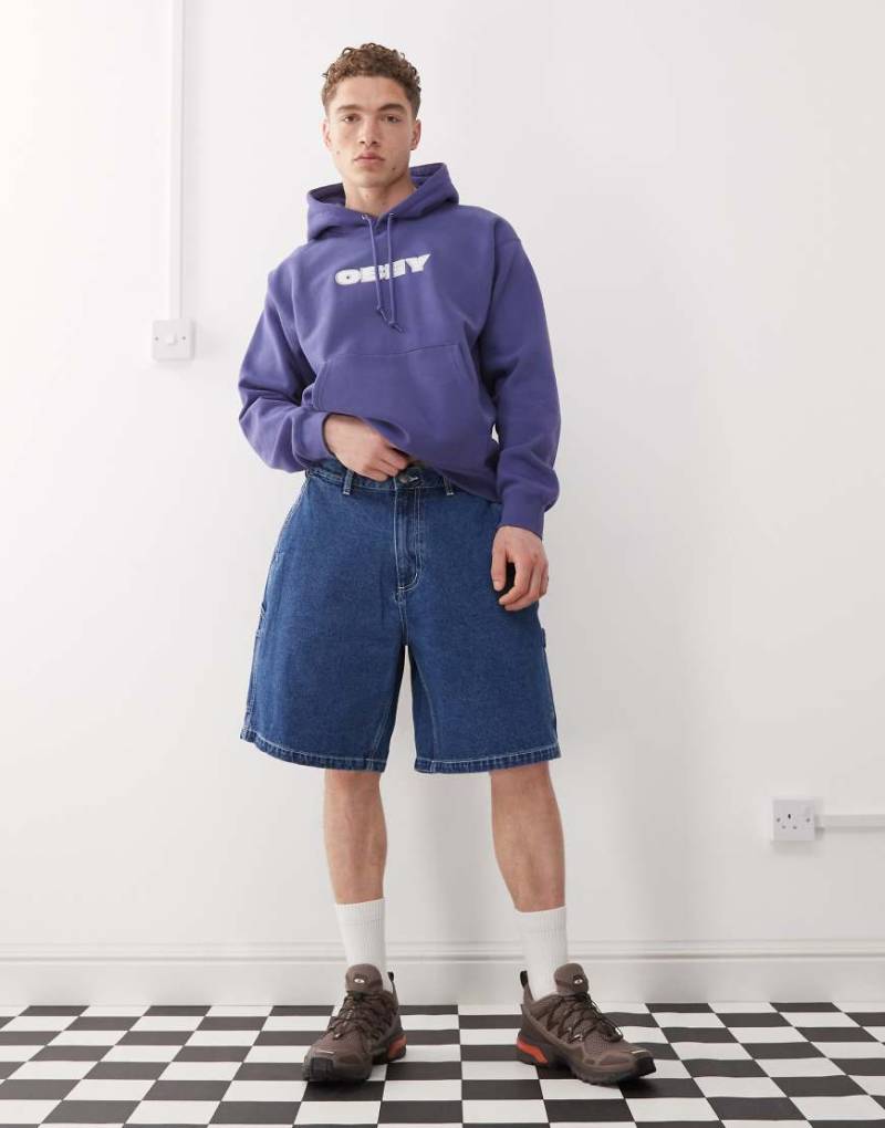 Obey - Bigwig - Carpenter-Shorts aus Denim in indigoblauer Stone-Waschung von Obey