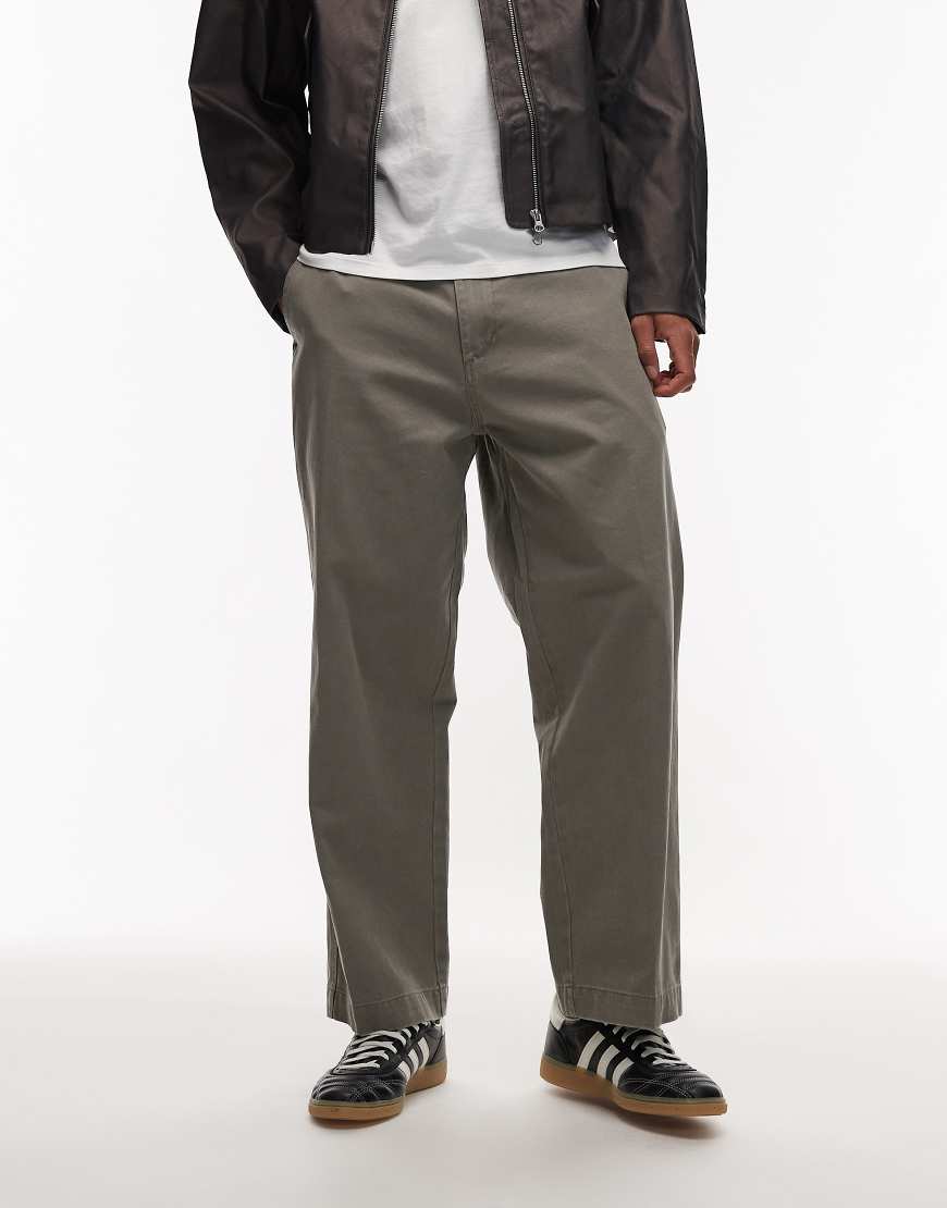 Obey - Bigwig Giant - Gerade Hose in dunklem Beige-Neutral von Obey