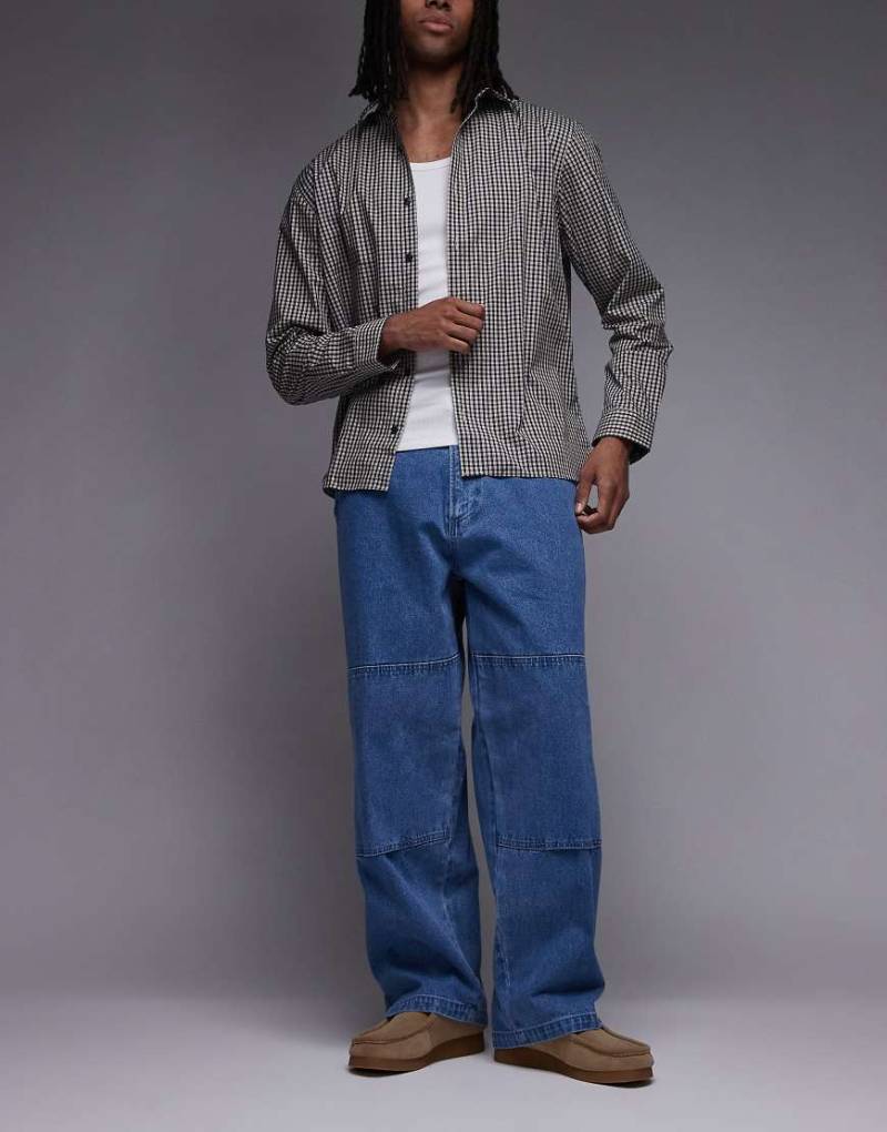 Obey - Bigwig - Jeans in mittelblauer Waschung mit doppeltem Knie-Design von Obey