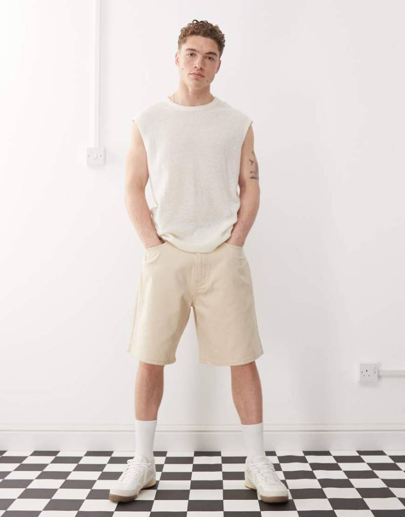 Obey - Bigwig - Jeansshorts mit weitem Schnitt in verblasster Pelikan-Waschung-Neutral von Obey