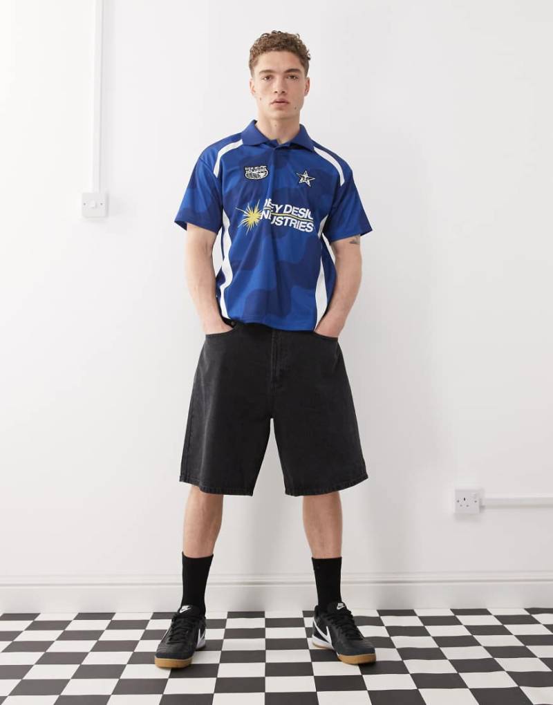 Obey - Bigwig - Weite Jeans-Shorts in verwaschenem Schwarz von Obey