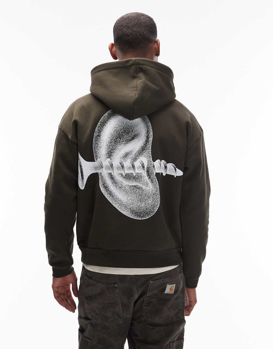 Obey - Disorder - Schwerer Oversize-Kapuzenpullover in Khaki-Grün von Obey