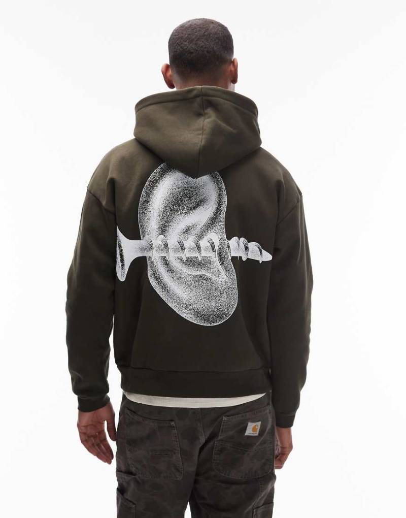 Obey - Disorder - Schwerer Oversize-Kapuzenpullover in Khaki-Grün von Obey