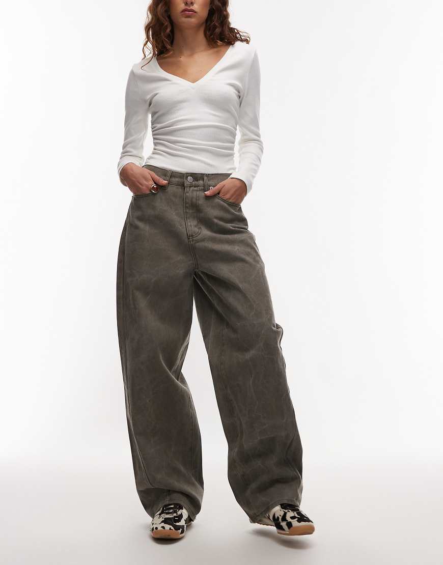 Obey - Donovan - Denim-Jeans in beiger Knitter-Waschung mit weitem Bein-Neutral Obey - Donovan - Denim-Jeans in beiger Knitter-Waschung mit weitem Bein-Neutral von Obey