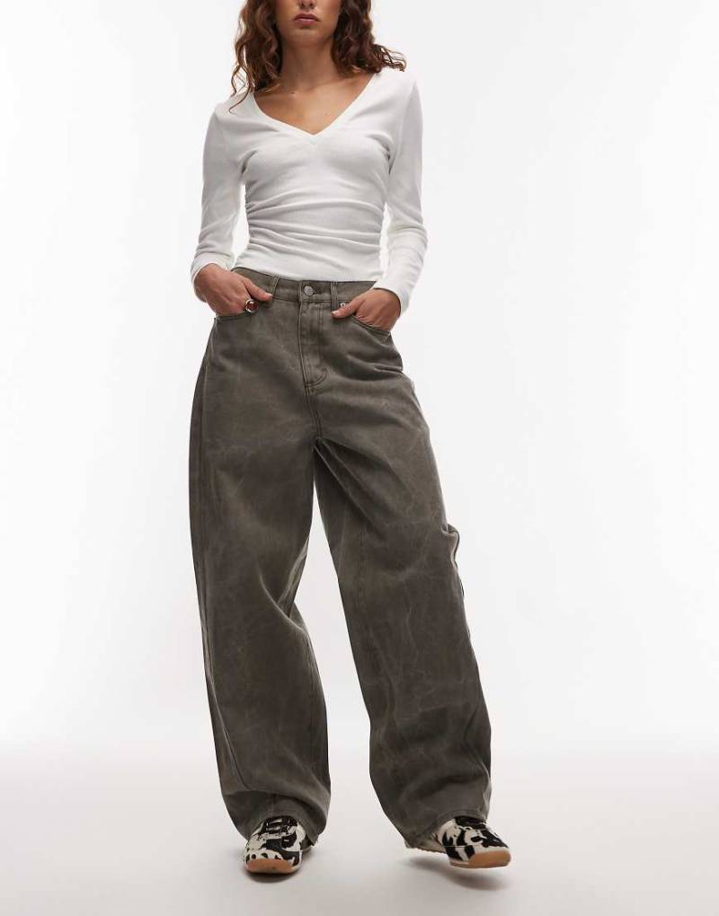 Obey - Donovan - Denim-Jeans in beiger Knitter-Waschung mit weitem Bein-Neutral Obey - Donovan - Denim-Jeans in beiger Knitter-Waschung mit weitem Bein-Neutral von Obey