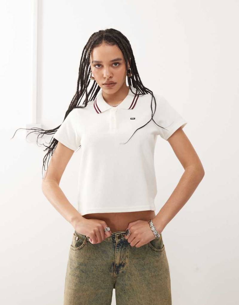 Obey - Dual - Kurzärmliges T-Shirt in Wollweiß mit Polokragen und Logo von Obey