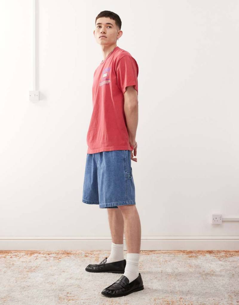 Obey - Easy - Carpenter-Jeans-Shorts in hellem Indigoblau von Obey