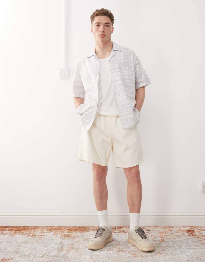 Obey - Easy - Carpenter-Jeans-Shorts in ungebleichter, verblasster Waschung-Neutral von Obey