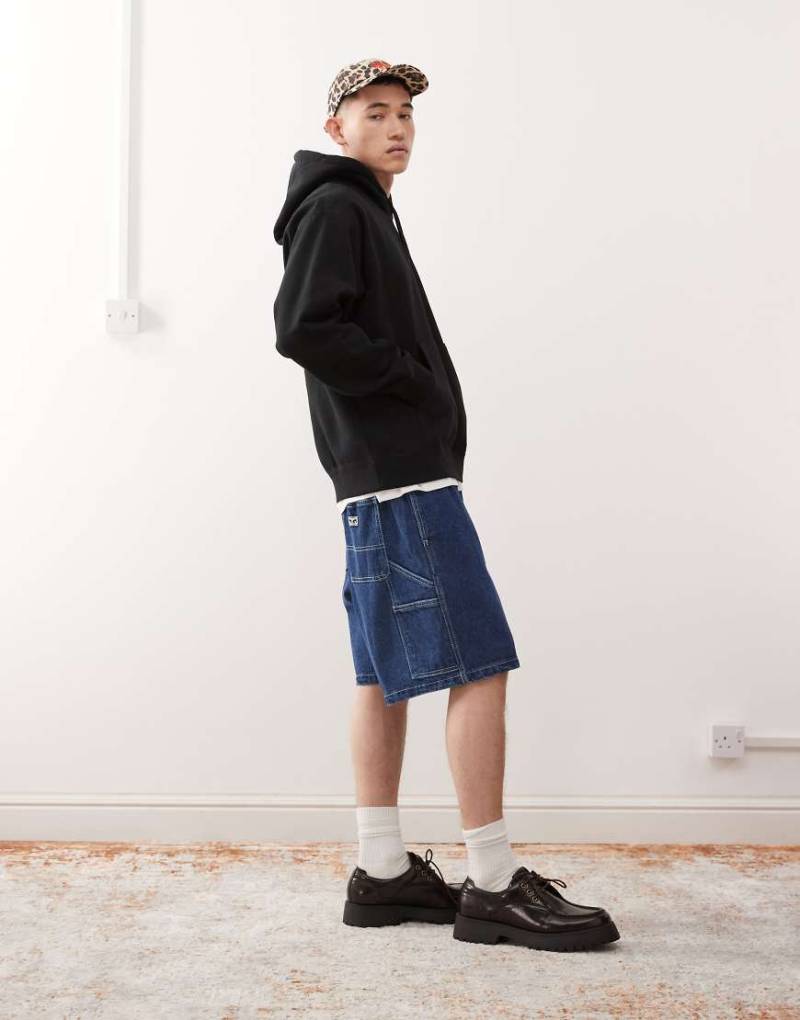 Obey - Easy - Jeans-Carpenter-Shorts in Stone Wash Indigoblau von Obey