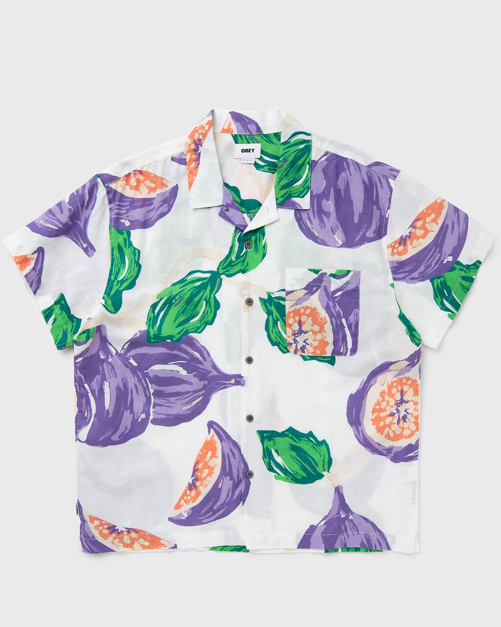 Obey Figs woven men Shortsleeves purple|white in Größe:L von Obey